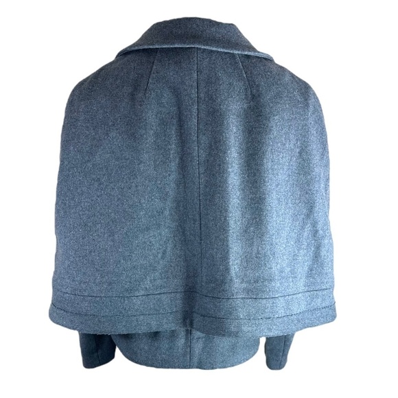 Tory Burch Jess Jacket in Grey Melange with Removable Cape Size 10 - Picture 8 of 10